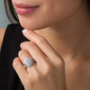 Thumbnail Image 2 of 1-1/8 CT. T.W. Quad Diamond Double Oval Frame Bridal Set in 10K White Gold