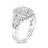 Thumbnail Image 3 of 1-1/8 CT. T.W. Quad Diamond Double Oval Frame Bridal Set in 10K White Gold