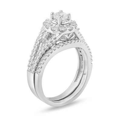 Dazzlingrock Collection 14K 6 MM Cushion Gemstone & Round Diamond Ladies Bypass Bridal Engagement Ring White Gold 