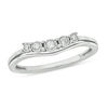 Thumbnail Image 1 of 1/15 CT. T.W. Diamond Five Stone Stacked Contour Anniversary Band in Sterling Silver