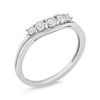 Thumbnail Image 2 of 1/15 CT. T.W. Diamond Five Stone Stacked Contour Anniversary Band in Sterling Silver