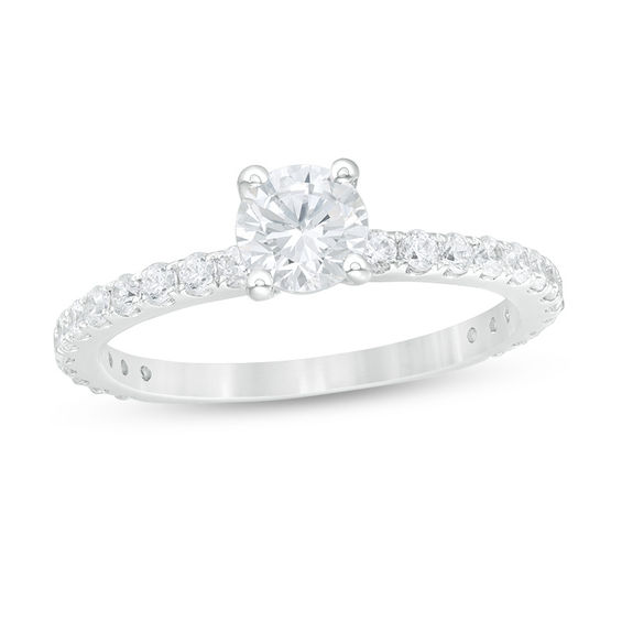 1 CT. T.w. Certified Diamond Engagement Ring in 14K White Gold (I/I1)