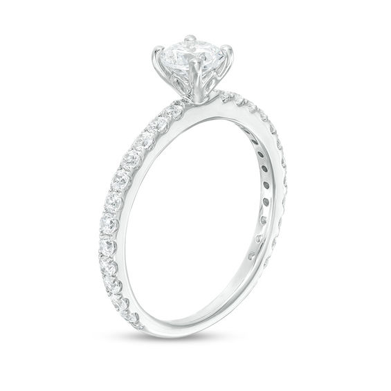 1 CT. T.w. Certified Diamond Engagement Ring in 14K White Gold (I/I1)