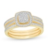 Thumbnail Image 1 of 1/3 CT. T.W. Composite Diamond Square Frame Three Piece Bridal Set in 10K Gold
