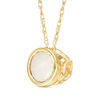 Thumbnail Image 3 of 5.0mm Bezel-Set Opal and Filigree Pendant in 10K Gold