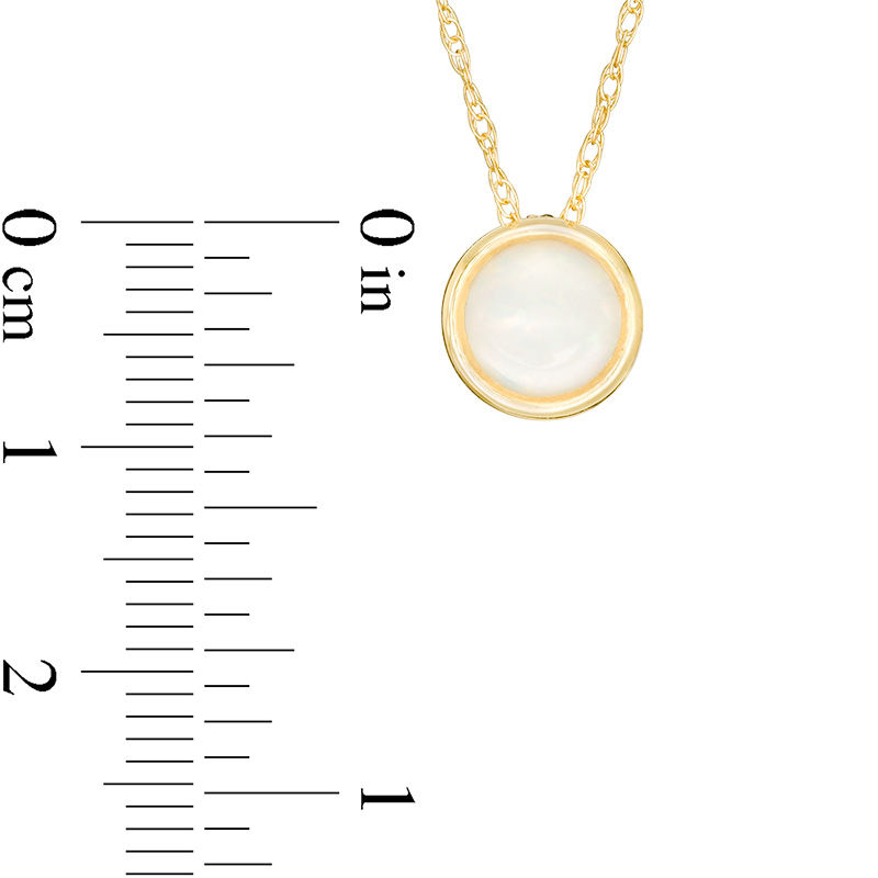 Main Image 4 of 5.0mm Bezel-Set Opal and Filigree Pendant in 10K Gold