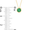 Thumbnail Image 3 of 5.0mm Bezel-Set Emerald and Filigree Pendant in 10K Gold