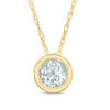 Thumbnail Image 0 of 5.0mm Bezel-Set Aquamarine and Filigree Pendant in 10K Gold