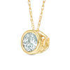 Thumbnail Image 2 of 5.0mm Bezel-Set Aquamarine and Filigree Pendant in 10K Gold