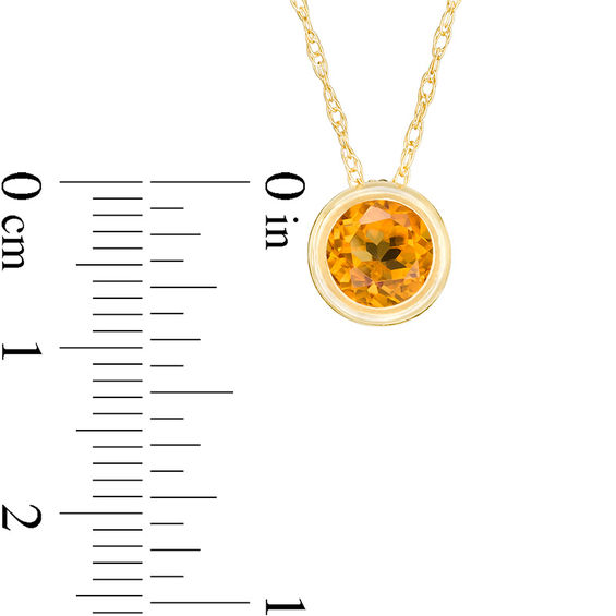 5.0mm Bezel-Set Citrine and Filigree Pendant in 10K Gold