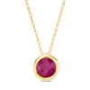 Thumbnail Image 1 of 5.0mm Bezel-Set Ruby and Filigree Pendant in 10K Gold