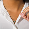 Thumbnail Image 2 of 5.0mm Bezel-Set Swiss Blue Topaz and Filigree Pendant in 10K Gold