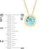 Thumbnail Image 4 of 5.0mm Bezel-Set Swiss Blue Topaz and Filigree Pendant in 10K Gold