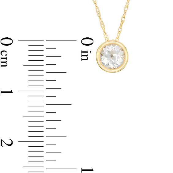 5.0mm Bezel-Set White Topaz and Filigree Pendant in 10K Gold