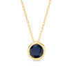 Thumbnail Image 0 of 5.0mm Bezel-Set Blue Sapphire and Filigree Pendant in 10K Gold