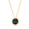 Thumbnail Image 1 of 5.0mm Bezel-Set Blue Sapphire and Filigree Pendant in 10K Gold