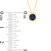 Thumbnail Image 4 of 5.0mm Bezel-Set Blue Sapphire and Filigree Pendant in 10K Gold