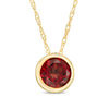 Thumbnail Image 1 of 5.0mm Bezel-Set Garnet and Filigree Pendant in 10K Gold