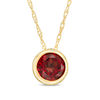 Thumbnail Image 0 of 5.0mm Bezel-Set Garnet and Filigree Pendant in 10K Gold