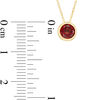 Thumbnail Image 3 of 5.0mm Bezel-Set Garnet and Filigree Pendant in 10K Gold