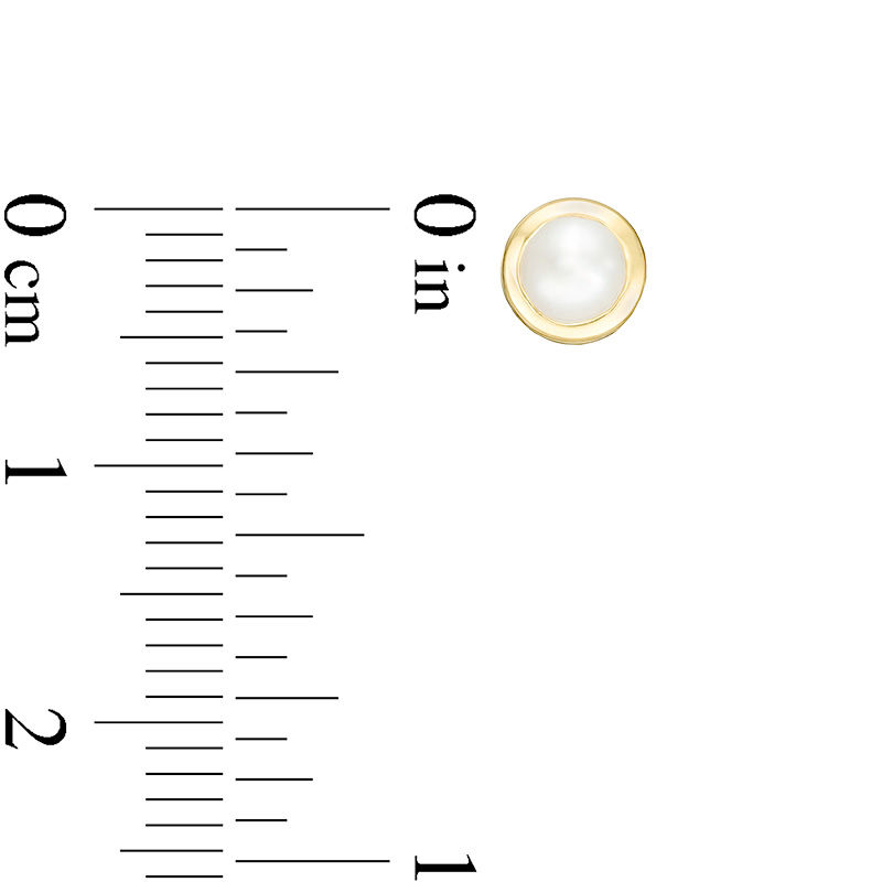Main Image 2 of 3.5-4.0mm Button Freshwater Cultured Pearl and Filigree Stud Earrings in 10K Gold