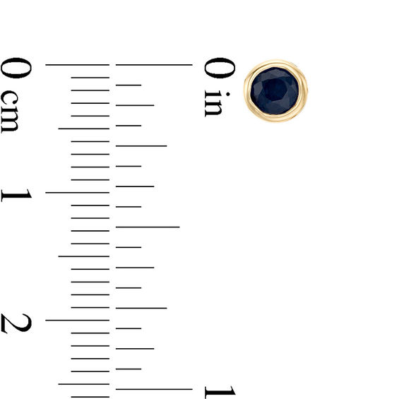 4.0mm Bezel-Set Blue Sapphire and Filigree Stud Earrings in 10K Gold