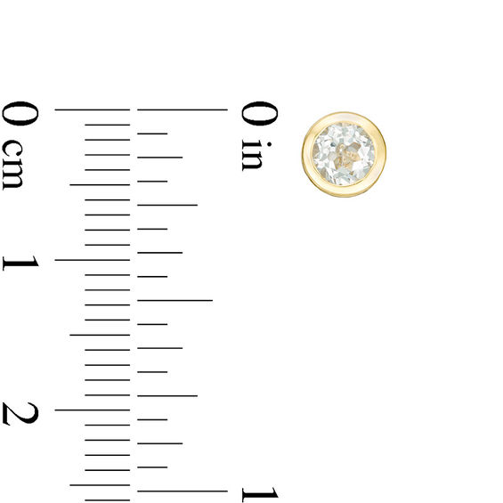 4.0mm Bezel-Set White Topaz and Filigree Stud Earrings in 10K Gold