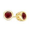 Thumbnail Image 1 of 4.0mm Bezel-Set Garnet and Filigree Stud Earrings in 10K Gold