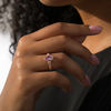 Thumbnail Image 2 of Pear-Shaped Pink Tourmaline and 1/4 CT. T.W. Diamond Braid Ring in 14K Rose Gold