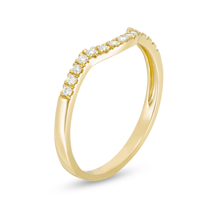 Main Image 2 of 1/6 CT. T.W. Diamond Contour Band in 14K Gold