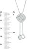Thumbnail Image 2 of 1/10 CT. T.W. Quad Diamond Tilted Frame Lariat Necklace in Sterling Silver - 26"
