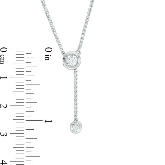 1/3 CT. T.W. Diamond Lariat Necklace in Sterling Silver - 26" 1/3 CT. T.W. Diamond Lariat Necklace in Sterling Silver - 26"
