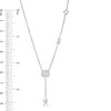 Thumbnail Image 2 of 1/20 CT. T.W. Diamond "XO" Station Lariat Necklace in Sterling Silver - 26"