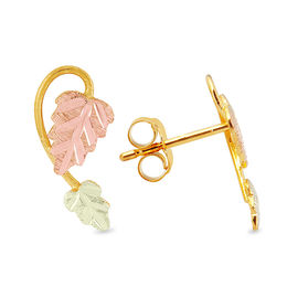 Black Hills Gold Looping Vine Stud Earrings