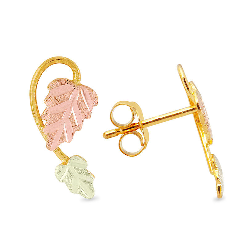 Main Image 1 of Black Hills Gold Looping Vine Stud Earrings