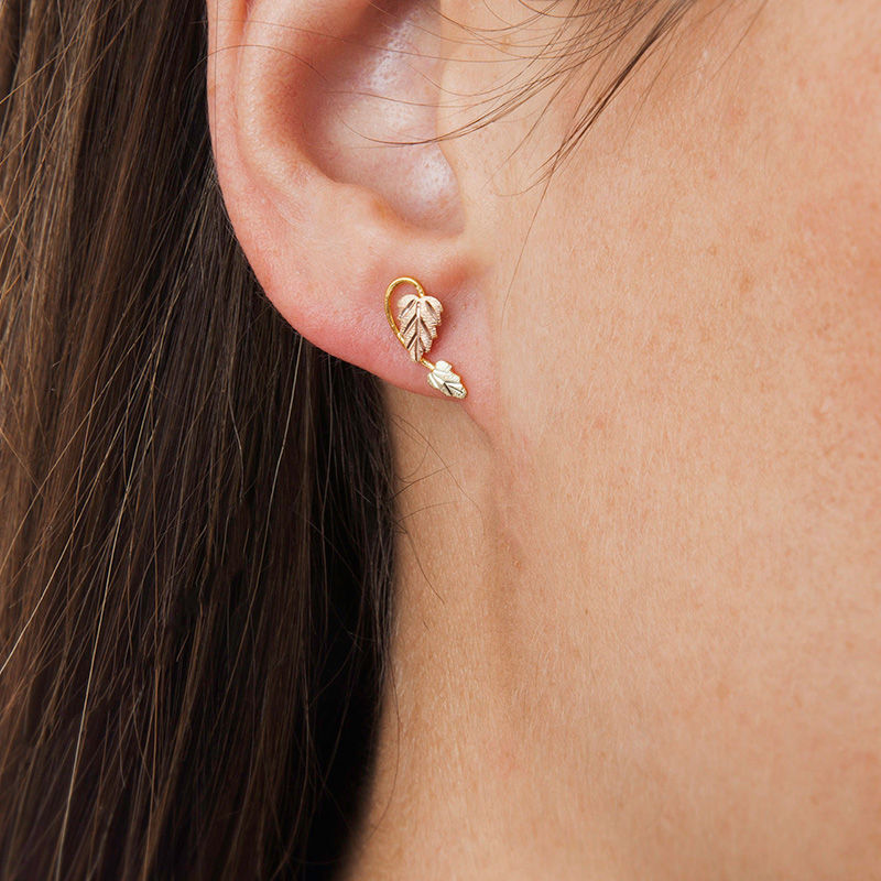 Main Image 2 of Black Hills Gold Looping Vine Stud Earrings