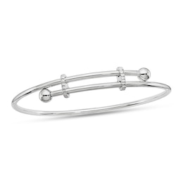 Adjustable Bypass Bangle in Sterling Silver - 10"