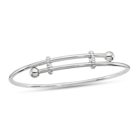 Adjustable Bypass Bangle in Sterling Silver - 10"