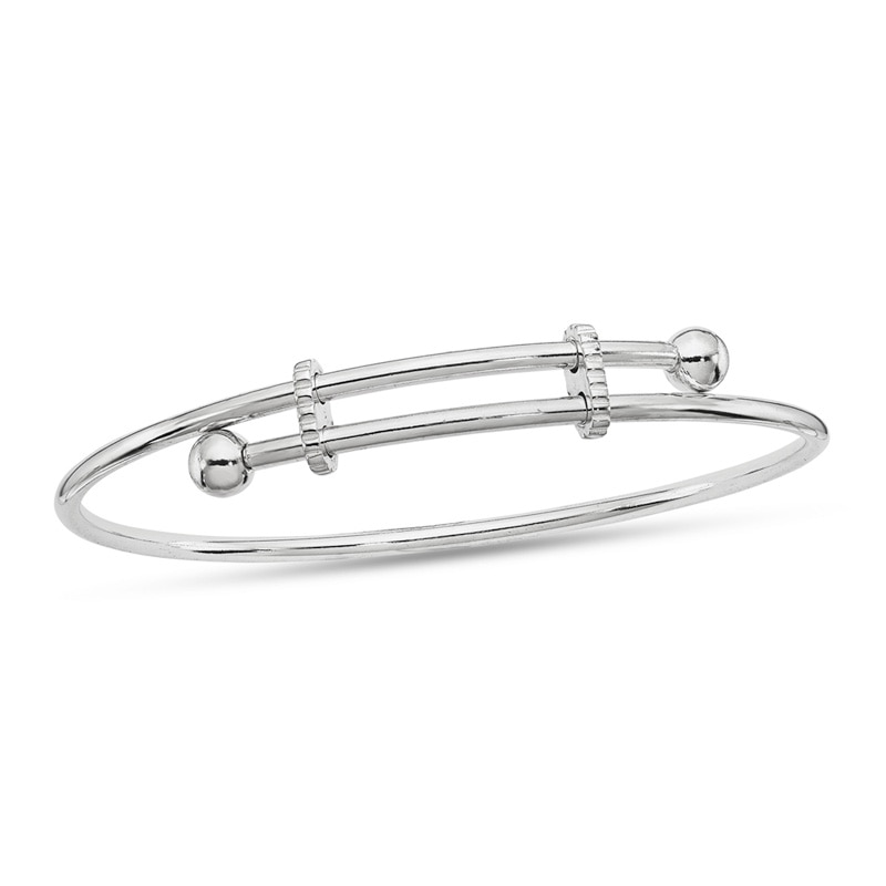 Main Image 1 of Adjustable Bypass Bangle in Sterling Silver - 10"