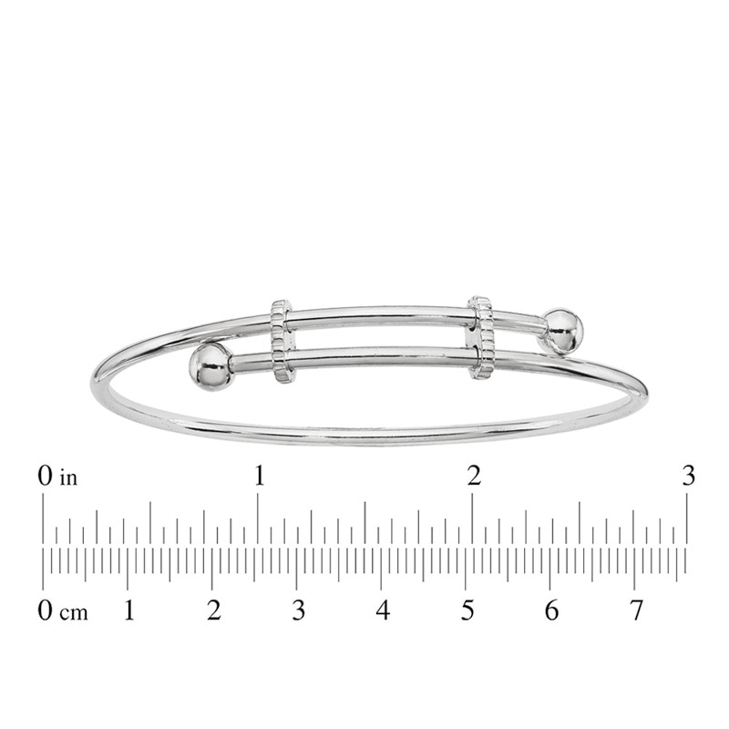 Main Image 2 of Adjustable Bypass Bangle in Sterling Silver - 10"