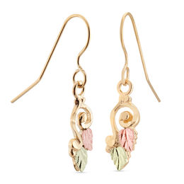 Black Hills Gold Scroll Vine Drop Earrings