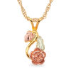 Thumbnail Image 1 of Black Hills Gold Scrolling Vine with Rose Pendant