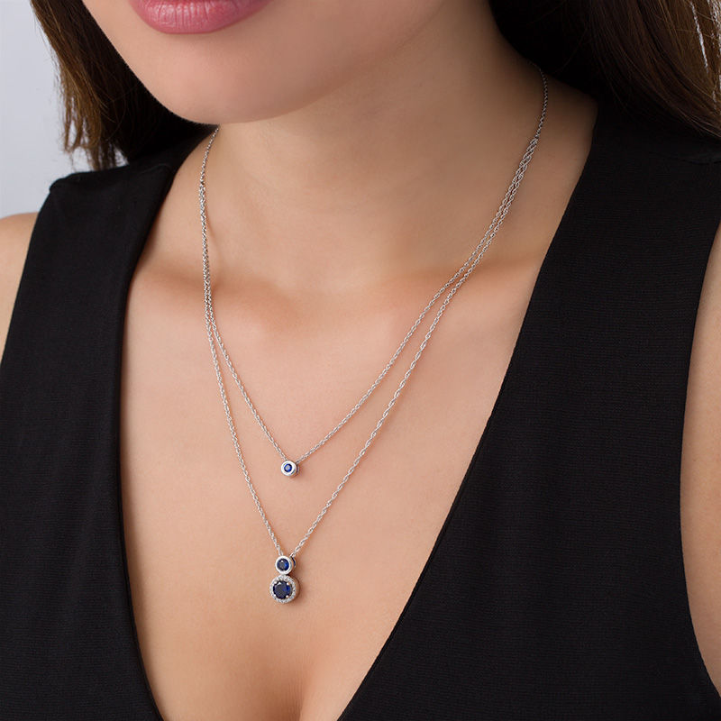 Blue Sapphire Pendant Necklace Sterling Silver • 6mm – Birka Scandinavian