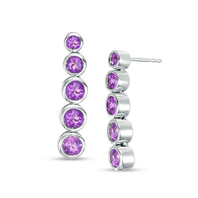 Details about   Handmade Solid 925 Sterling Silver Amethyst Gemstone Bezel Set Drop Earrings 