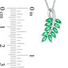 Thumbnail Image 3 of Marquise Lab-Created Emerald and Diamond Accent Leaf Pendant in Sterling Silver