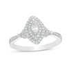 Thumbnail Image 1 of 1/3 CT. T.W. Marquise Diamond Double Frame Petal-Sides Vintage-Style Engagement Ring in 14K White Gold