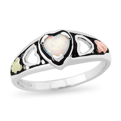 Opal Promise Ring in Sterling Silver 