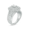 Thumbnail Image 2 of 2 CT. T.W. Certified Emerald-Cut Diamond Double Frame Multi-Row Engagement Ring in 14K White Gold (I/SI2)