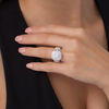 Thumbnail Image 3 of 2 CT. T.W. Certified Emerald-Cut Diamond Double Frame Multi-Row Engagement Ring in 14K White Gold (I/SI2)