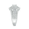 Thumbnail Image 4 of 2 CT. T.W. Certified Emerald-Cut Diamond Double Frame Multi-Row Engagement Ring in 14K White Gold (I/SI2)